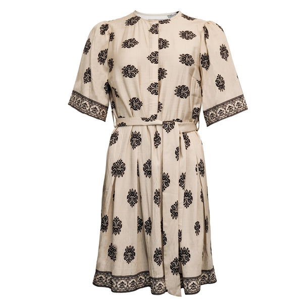 Costa Mani Zinnia Dress, Black and Whisper