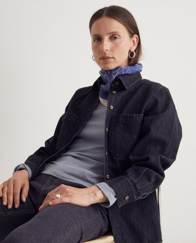 Yerse Silk Scarf, Blue Print