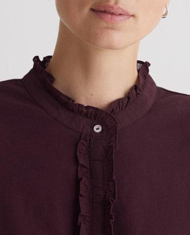 Yerse Ruffles Aubergine T-shirt.