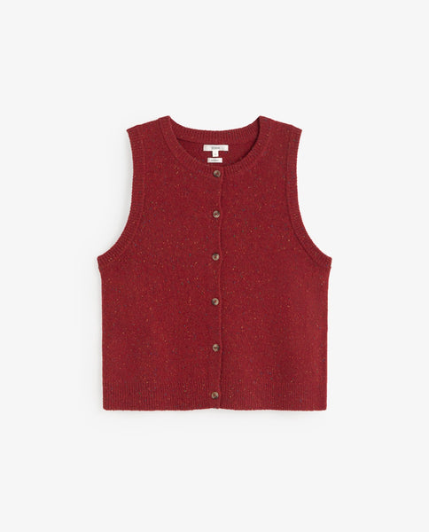 Yerse Tweed Vest, Red