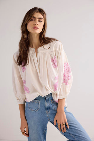 SUMMUM Cotton Voile Blouse, Ivory