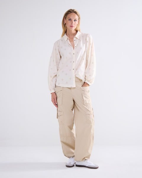 Summum Blouse With Scattered Embroidery, Ivory