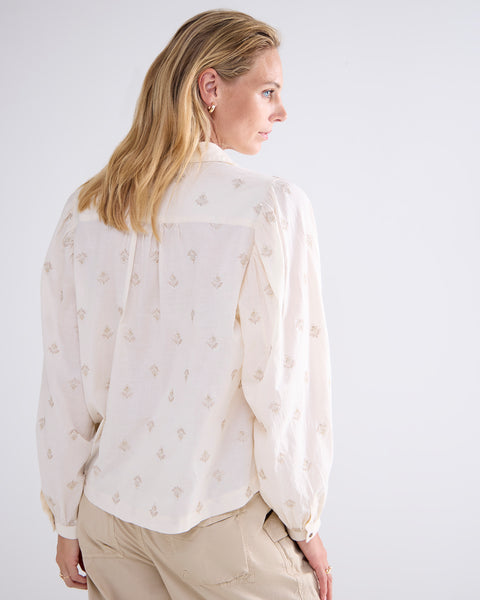 Summum Blouse With Scattered Embroidery, Ivory