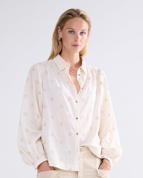 Summum Blouse With Scattered Embroidery, Ivory