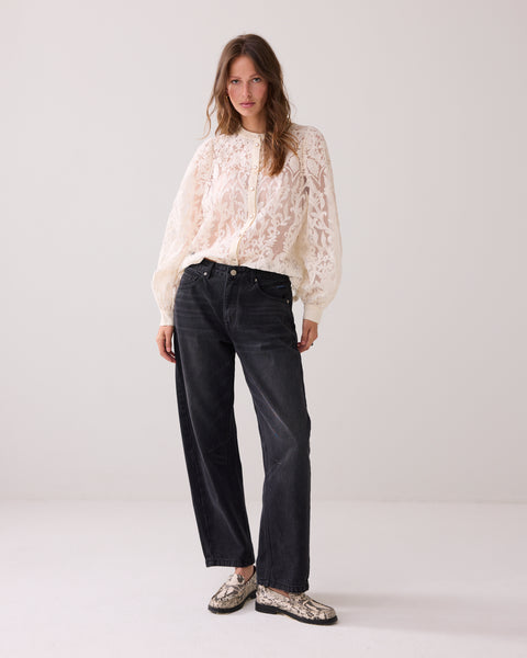 Summum Flower Lace Blouse, Ivory