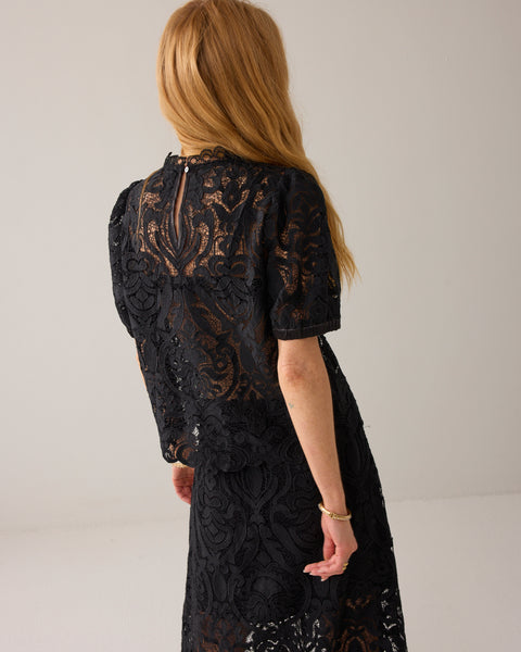 SUMMUM Lace Top, Black