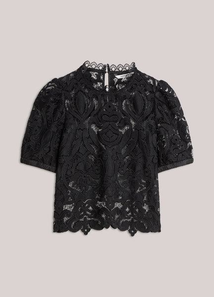 SUMMUM Lace Top, Black