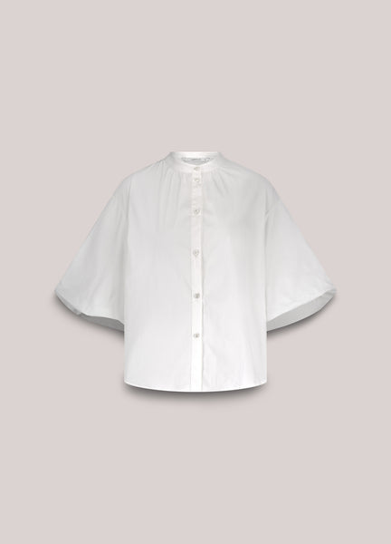 SUMMUM Cotton Stretch Blouse, Off White