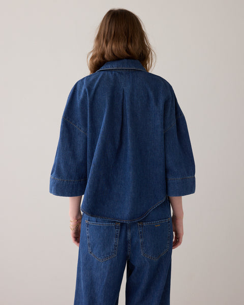 SUMMUM Kimono Blouse, Denim Blue