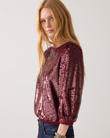 SUMMUM Sequin Top, Merlot