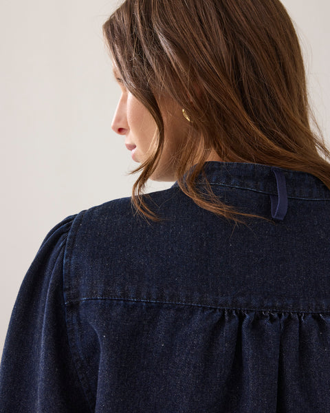 SUMMUM Blouse, Night Blue Denim