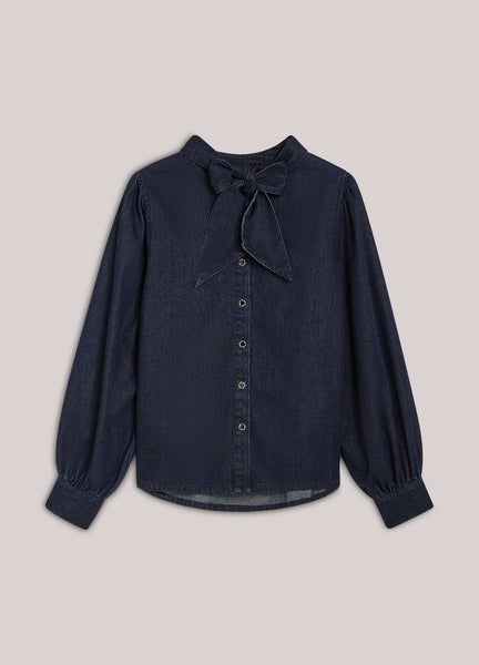 SUMMUM Blouse, Night Blue Denim