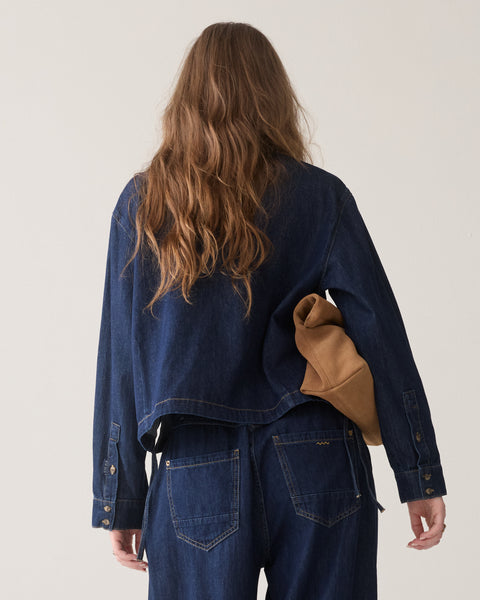 SUMMUM Denim Blouse, Night Blue