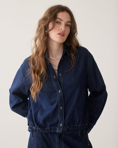 SUMMUM Denim Blouse, Night Blue