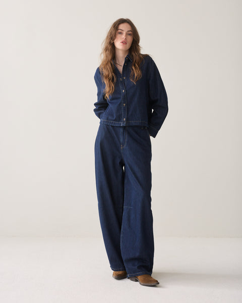 SUMMUM Denim Blouse, Night Blue