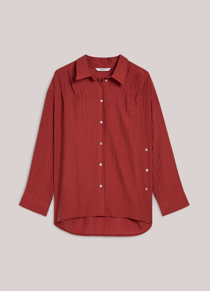 SUMMUM 2-Way Blouse, Brick Red - Flax In Bloom