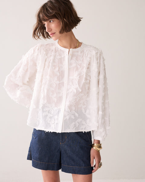 SUMMUM 3D Fluffy Blouse, White