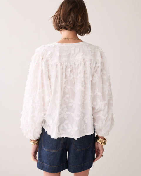 SUMMUM 3D Fluffy Blouse, White