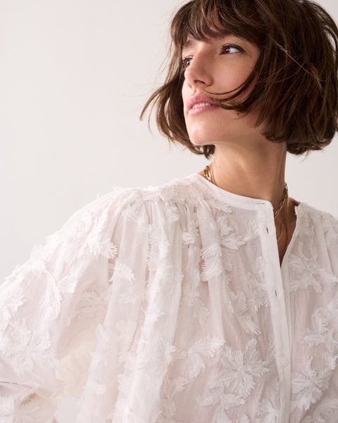 SUMMUM 3D Fluffy Blouse, White