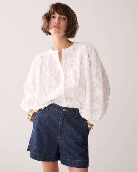 SUMMUM 3D Fluffy Blouse, White