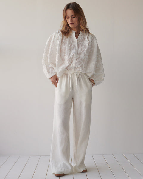 SUMMUM 3D Fluffy Blouse, White