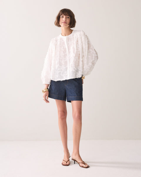 SUMMUM 3D Fluffy Blouse, White