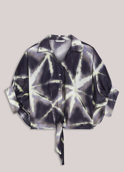 SUMMUM Tie Dye Blouse, Blue Noir