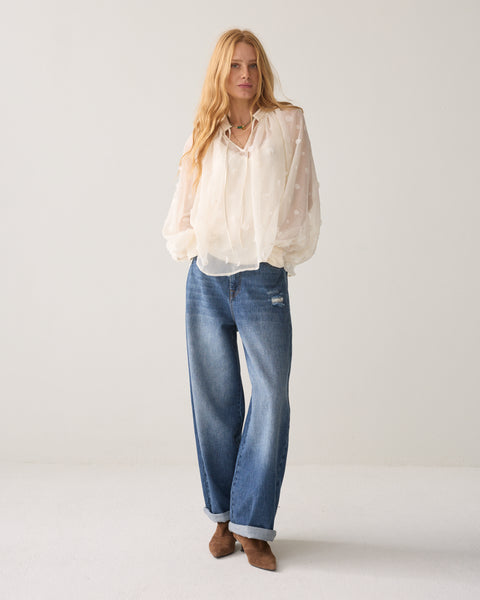 SUMMUM Sequins Blouse, Ivory