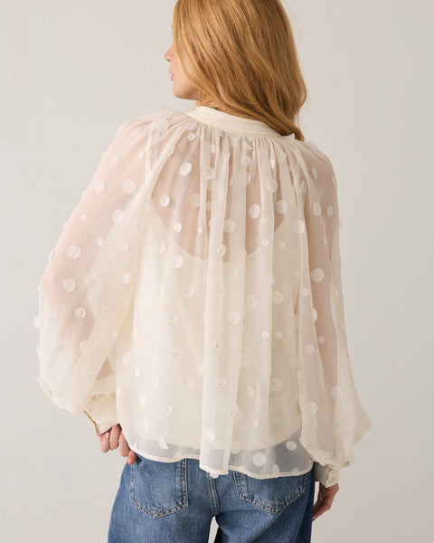 SUMMUM Sequins Blouse, Ivory