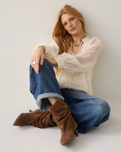 SUMMUM Sequins Blouse, Ivory