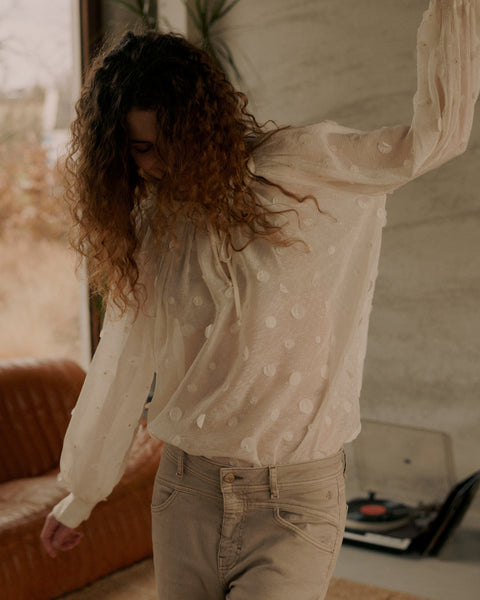 SUMMUM Sequins Blouse, Ivory