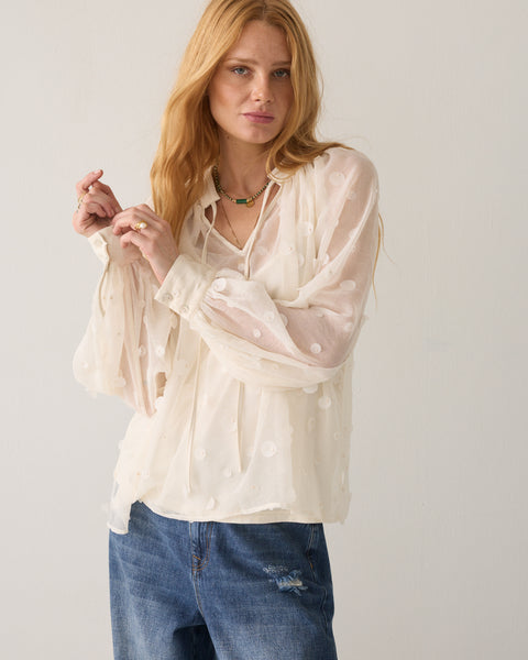 SUMMUM Sequins Blouse, Ivory