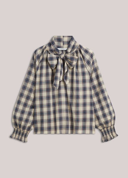 SUMMUM Check Blouse, Blue
