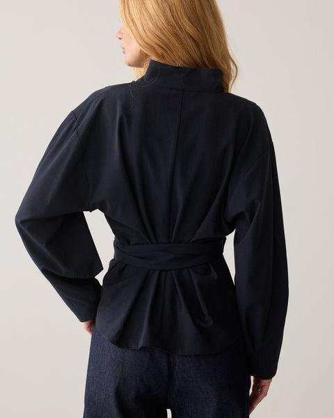 SUMMUM Pinstripe Top, Midnight Blue