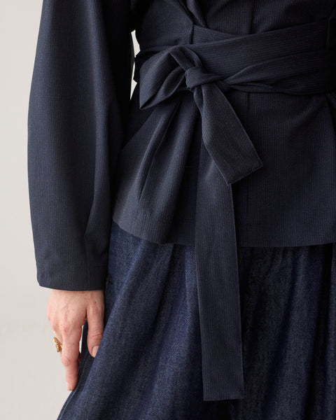 SUMMUM Pinstripe Top, Midnight Blue