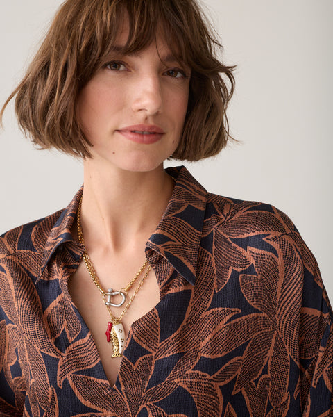 SUMMUM Abstract Flowers Top, Midnight Blue