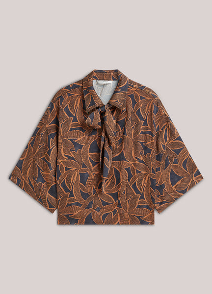 SUMMUM Abstract Flowers Top, Midnight Blue