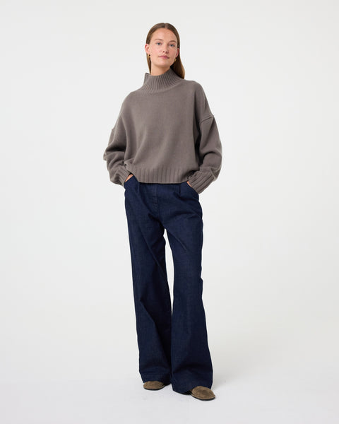 Knit-Ted Nila Wool Pullover, Steel