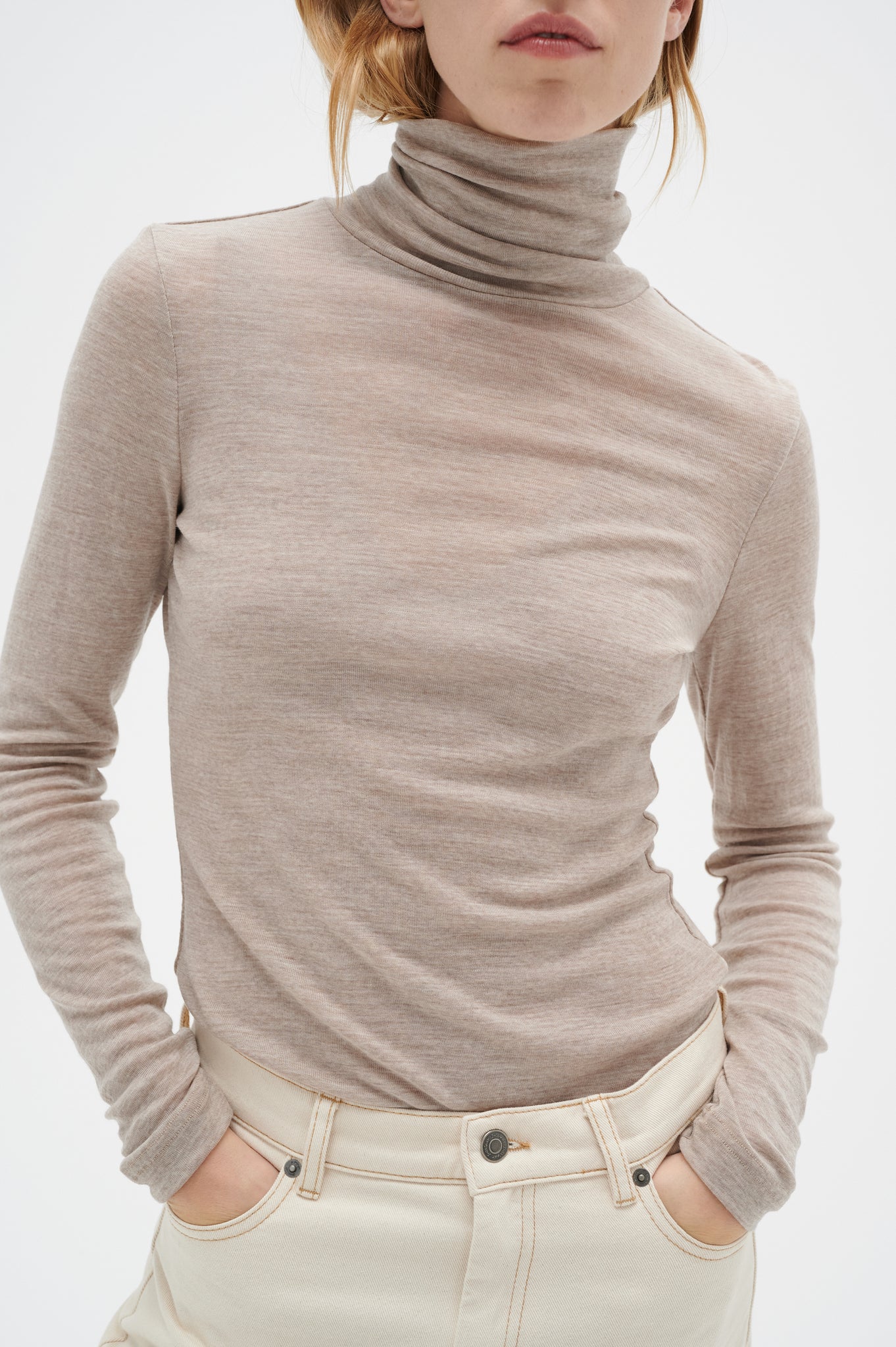 In Wear Fang Roll Neck, Oatmeal