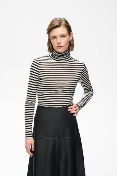 In Wear Fang Fine Wool  Rollneck, Black/Vanilla
