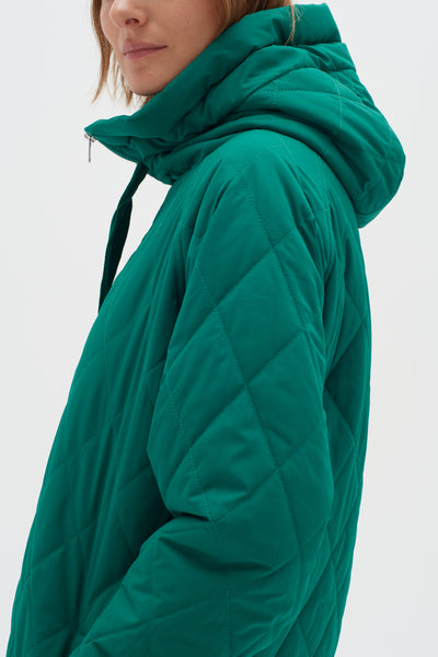 In Wear Iktra Hooded Coat, Spinach