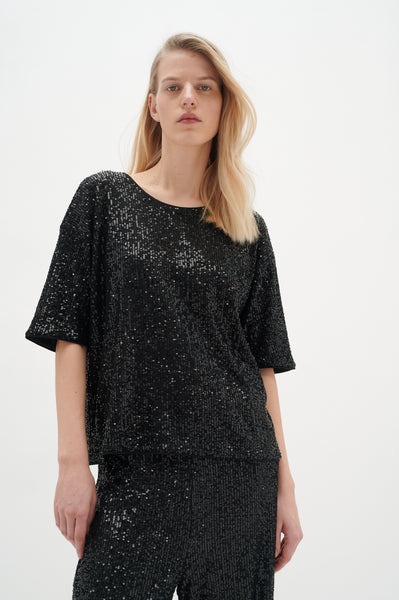 In Wear Jarjar Sequin Top, Black