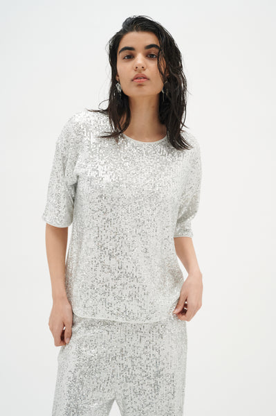 In Wear Jarjar Sequin Top, Silver