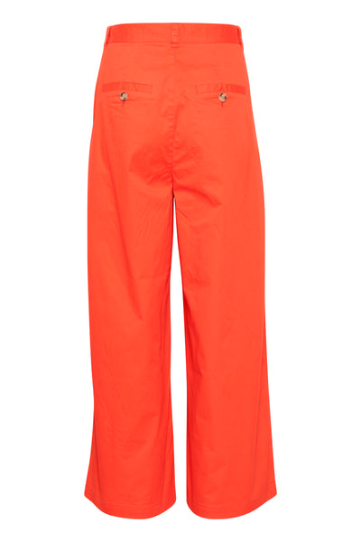 YY In Wear Posy Wide Leg Trousers, Cherry Tomato HOLIDAY BOX 2 - Flax In Bloom