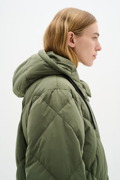 In Wear Luisa Long Puffa Coat, Beetle Green