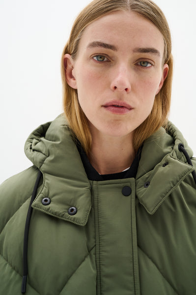 In Wear Luisa Long Puffa Coat, Beetle Green