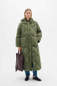 In Wear Luisa Long Puffa Coat, Beetle Green