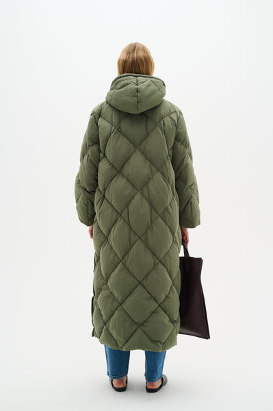 In Wear Luisa Long Puffa Coat, Beetle Green