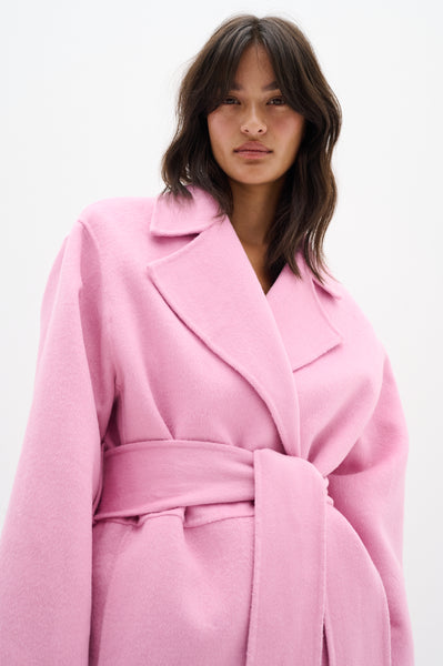 In Wear Tilla Belted Wool Coat, Cashmere Rose