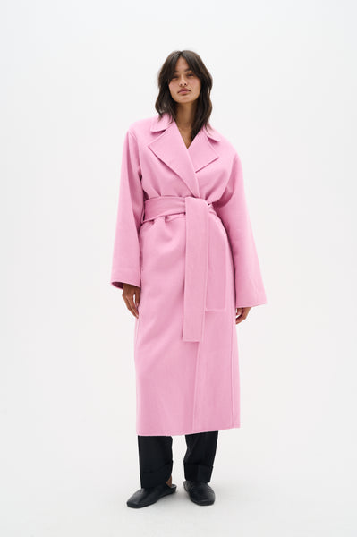 In Wear Tilla Belted Wool Coat, Cashmere Rose